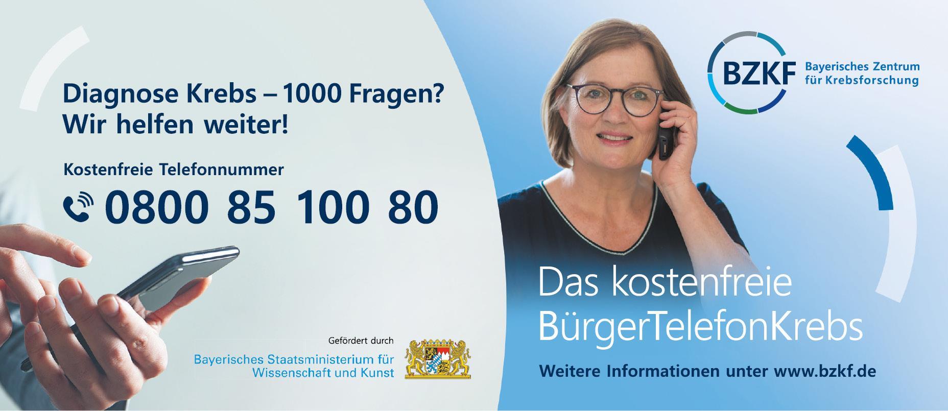Flyer BürgerTelefonKrebs