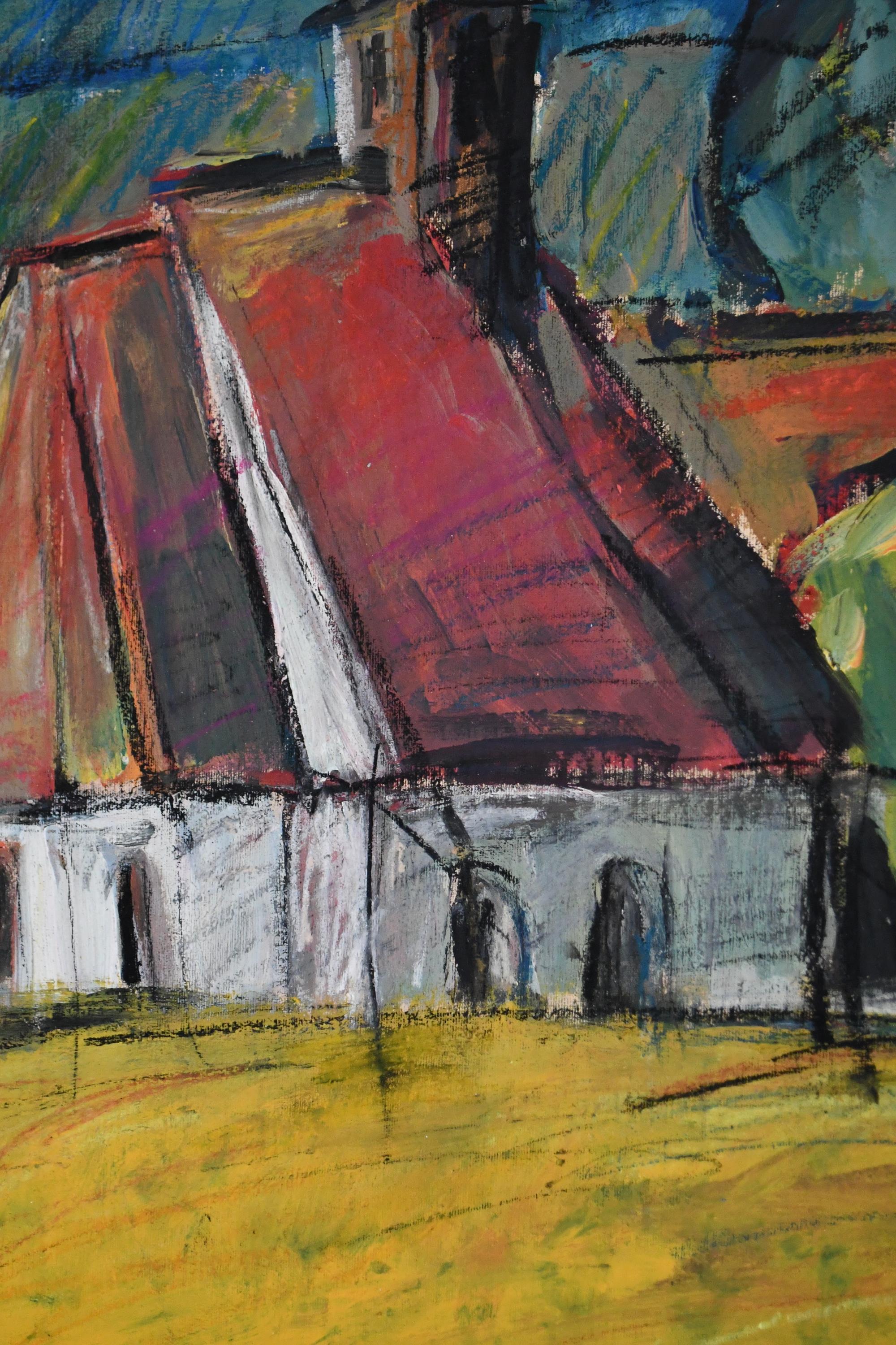 Ein Kunstwerk zeigt eine Kapelle